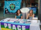Peace Camp table in front of Forum